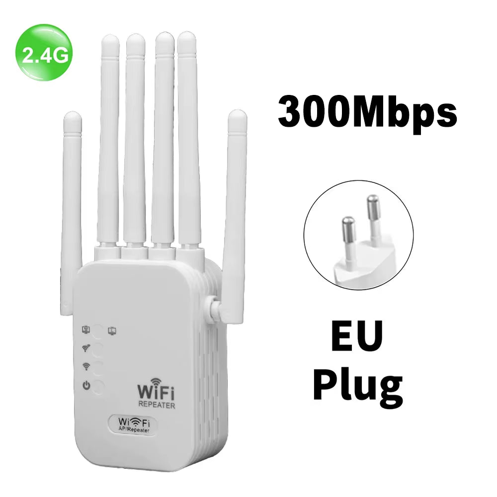 1200Mbps Wifi Repeater Dual Band 2.4G 5G Network Expander Range Extender Signal Booster Amplifier 6 Antenna Wireless Wifi Router