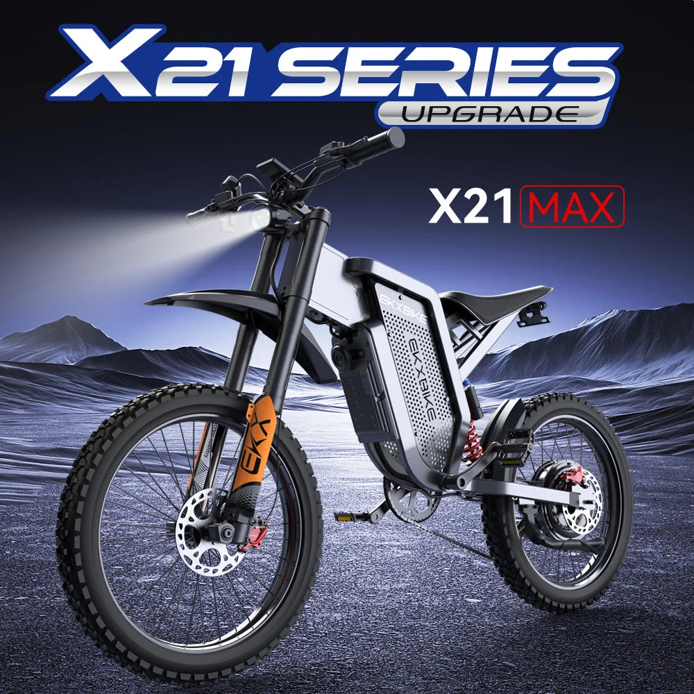 X21 Max Electric Motorcycles 6000W Brushless Gearless Motors 60V30AH Lithium Battery Speed 85Kmh Adult off Road MTB Ebike