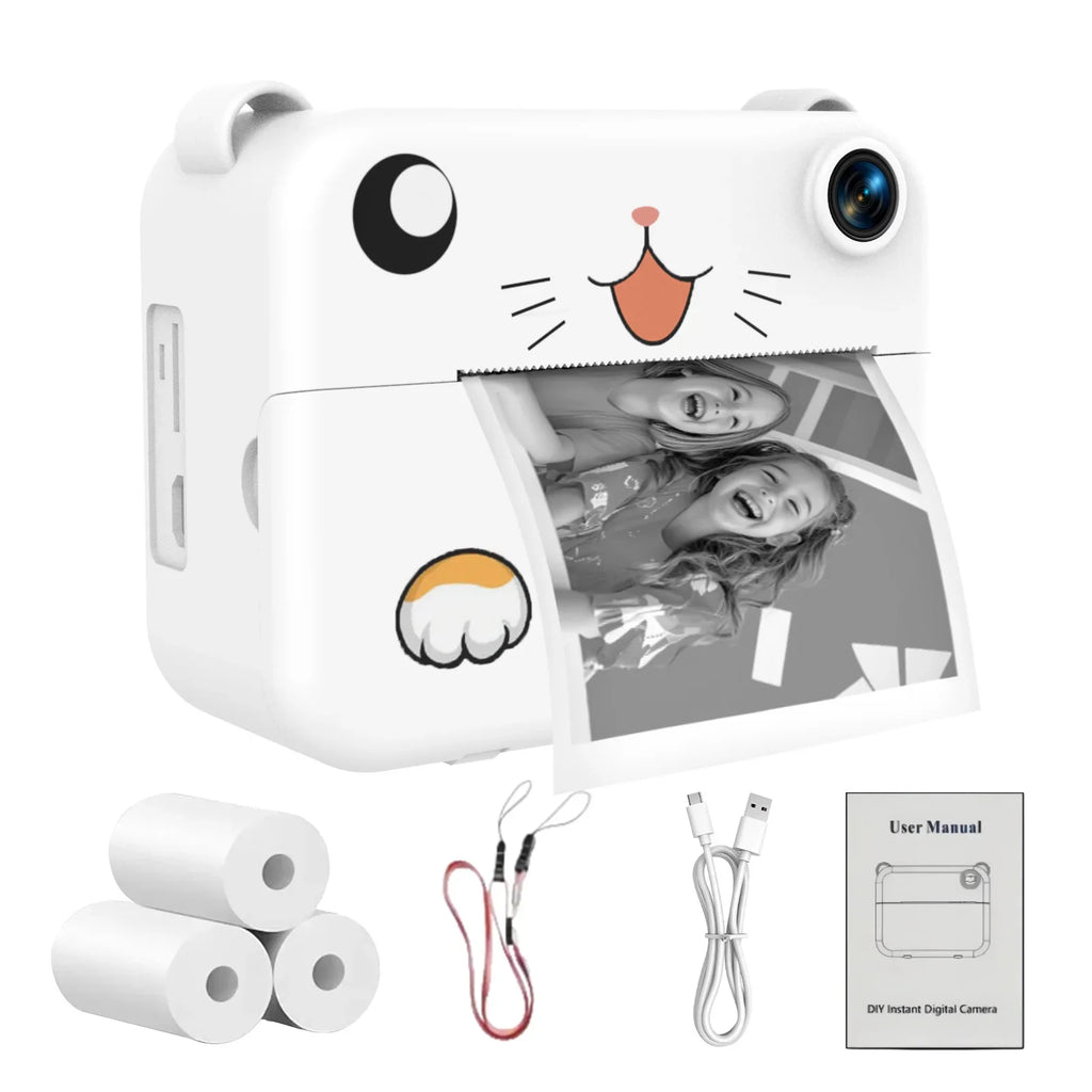 Digital Children Camera Kids Camera Instant Print Photo HD Video Recorder Mini Thermal Printer Best Birthday Festive Gifts 1080P