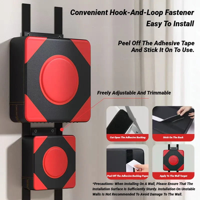 Adjustable Wall Punching Leather Pad Boxing Target Blocking Wall-Mounted Taekwondo Training Sandbags Fighting Gear Room Home Use