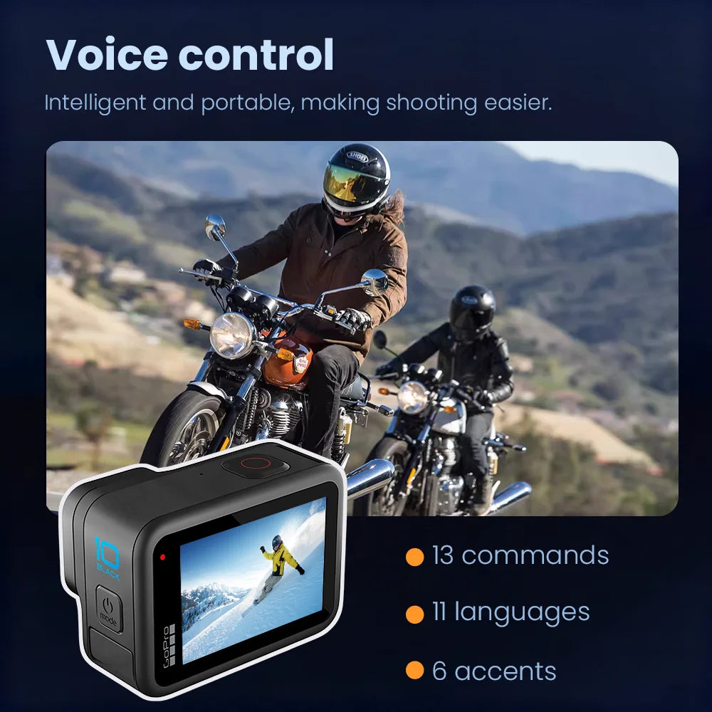 HERO10 Black Original Action Camera 5.3K Cycling Video Camera GP2 Chip 23MP HD Helmet Go Pro Sports Camera