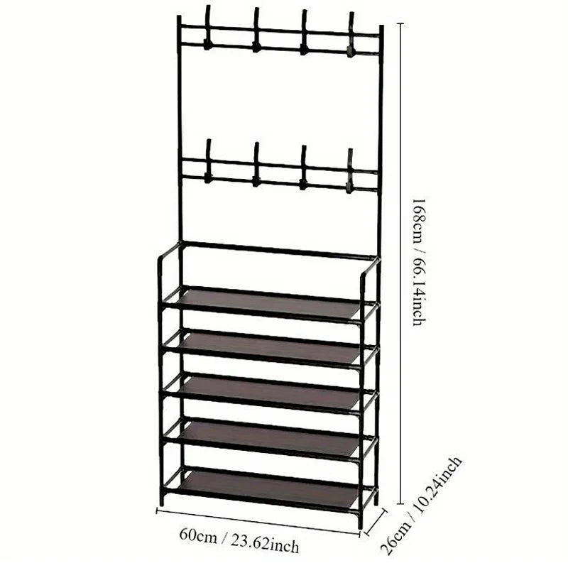 Closet Shelves, Halloween Decorations, 5 Tier Metal Shoe Rack with Coat Rack, Shoe and Clothes Organizer Shelf, Halloween Costumes, Fall Decoration, Festival Decoration