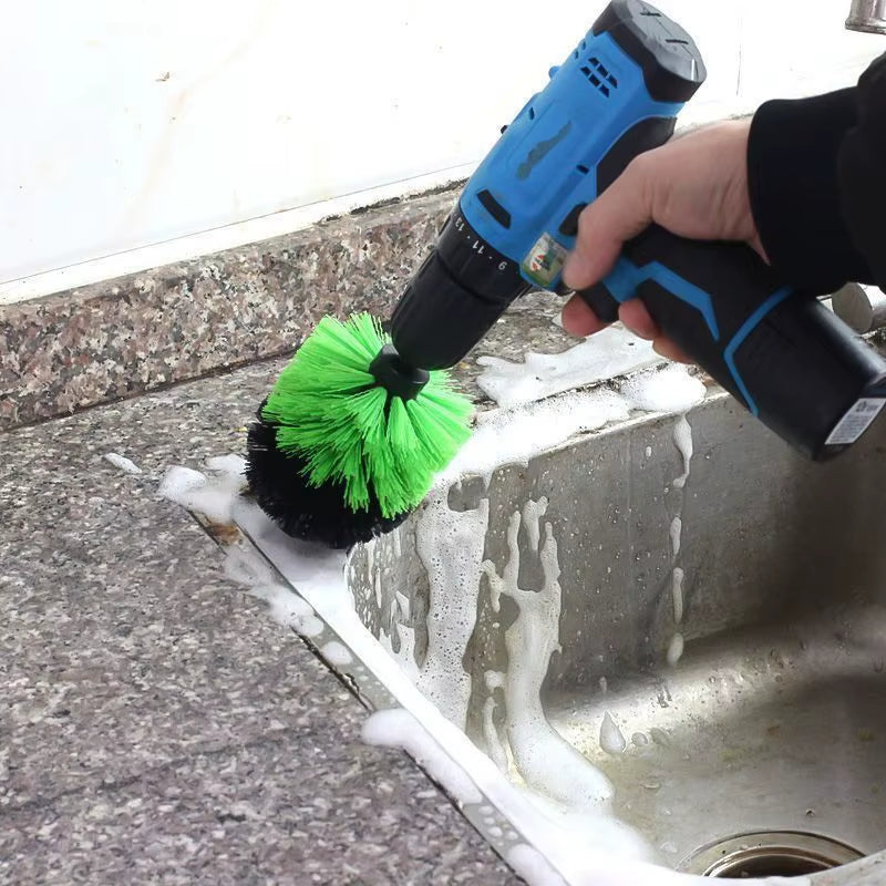 Industrial Grade Auto Car Wash Brushes Set with Window Scraper and Tire Towels for Drill Use